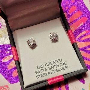 SET- White Sapphire Necklace & Earrings Set